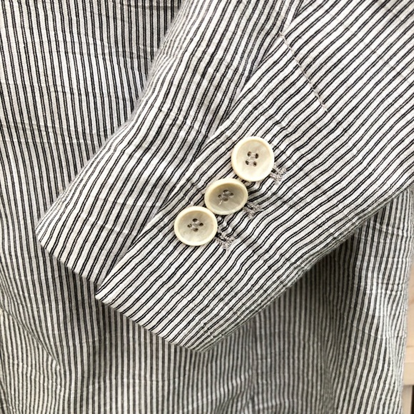 ZARA stripe blazer double breasted detail button blazer S - Picture 10 of 11